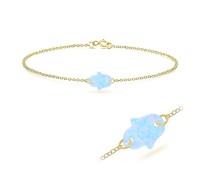 Light Sapphire Opal Silver Bracelet BRS-237A-GP